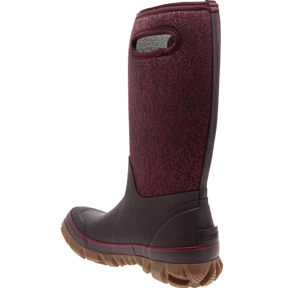 Bogs Whiteout Faded Rubber Boots - Womens Burgundy Back View