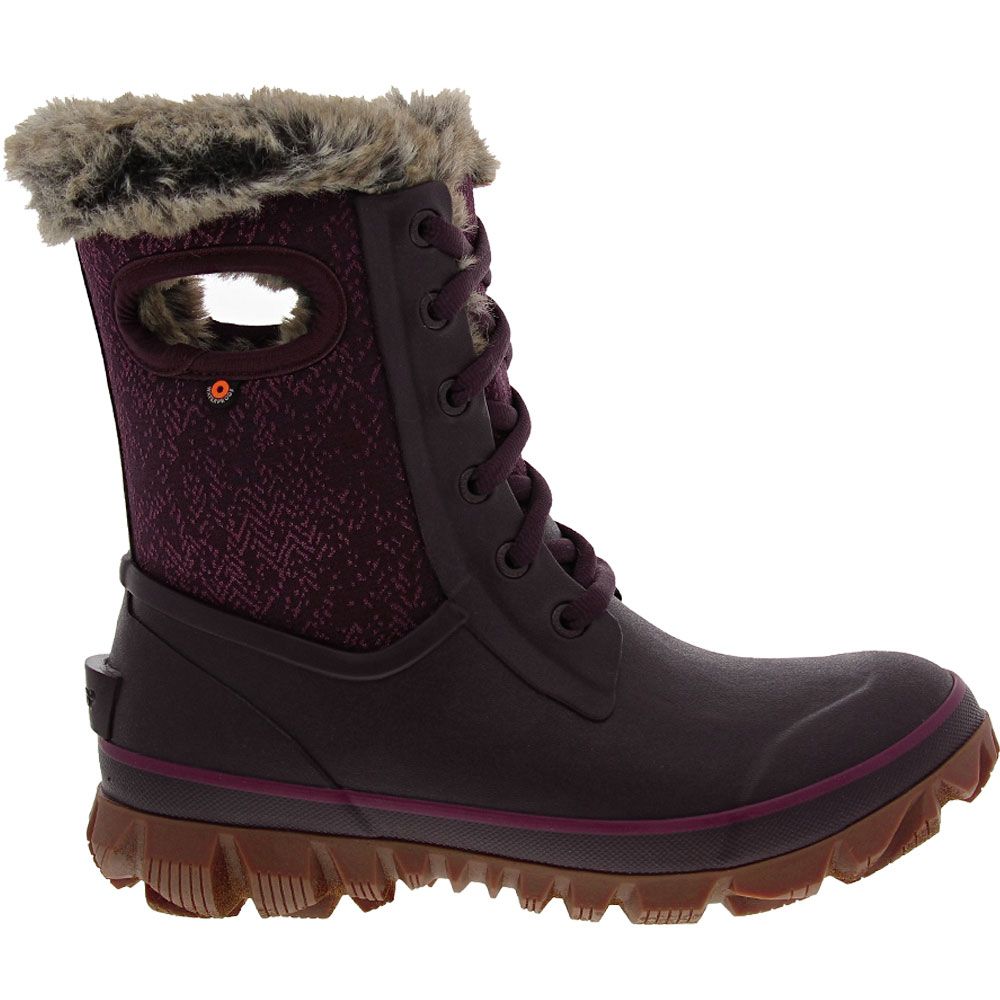 Bogs Arcata Faded Winter Boots - Womens Burgundy Side View