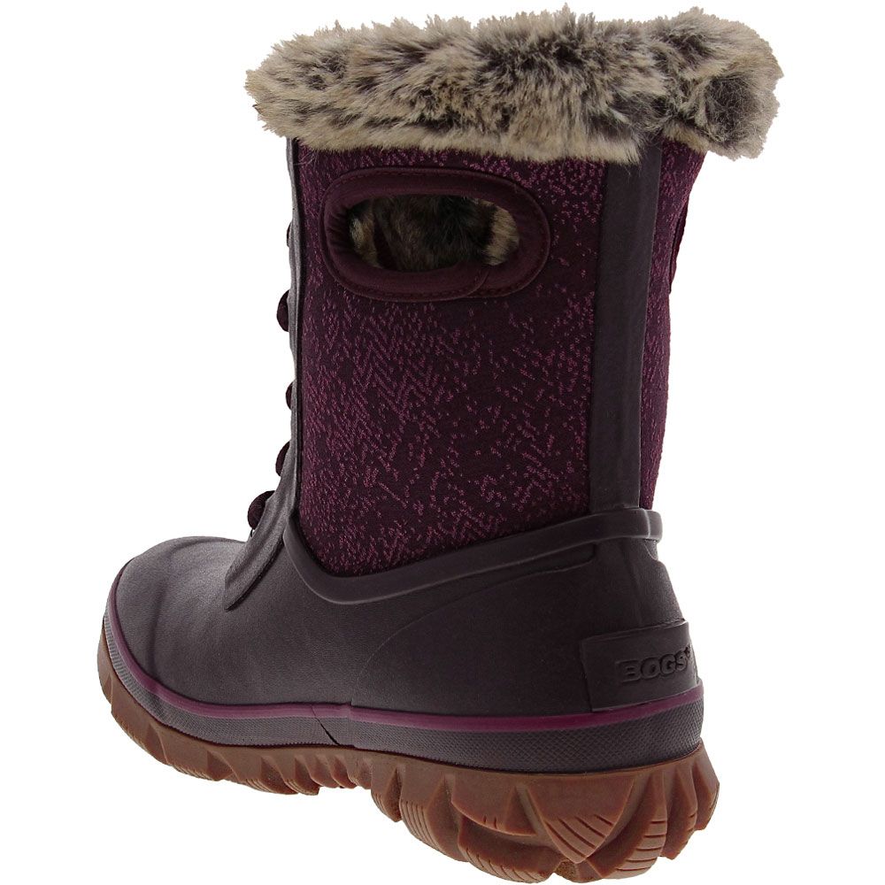 Bogs Arcata Faded Winter Boots - Womens Burgundy Back View