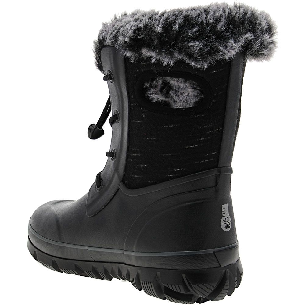 Bogs Arcata Dash 2 Comfort Winter Boots - Girls Black Back View