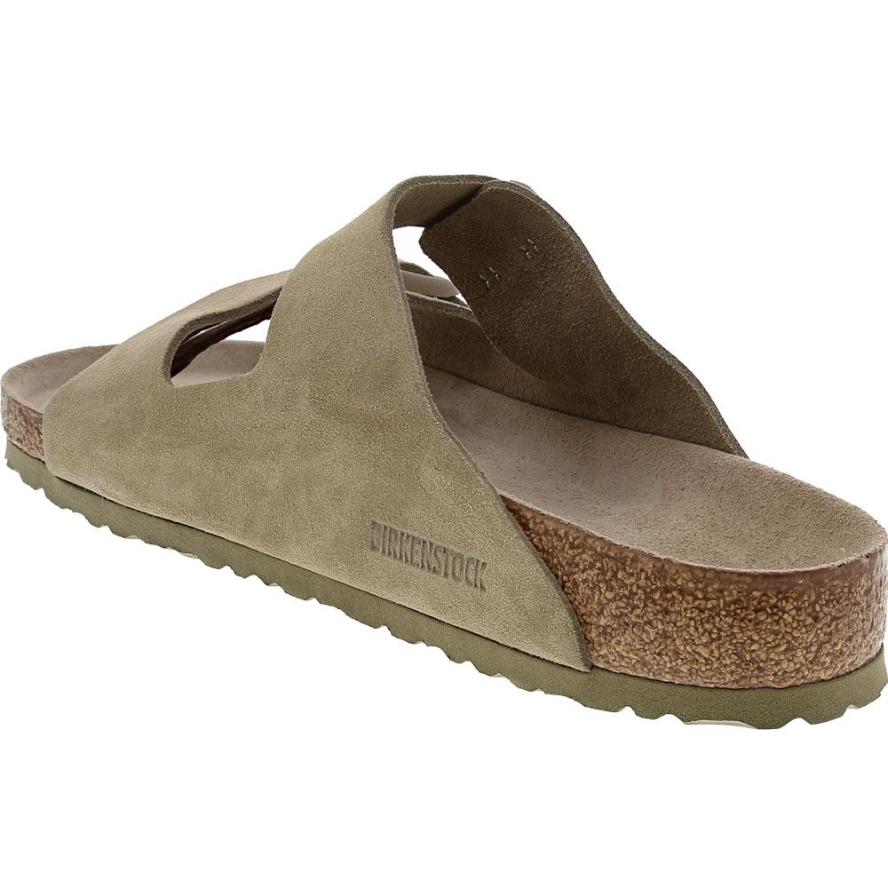 Birkenstock Arizona Soft Footbed Sandals - Mens Khaki Suede Back View