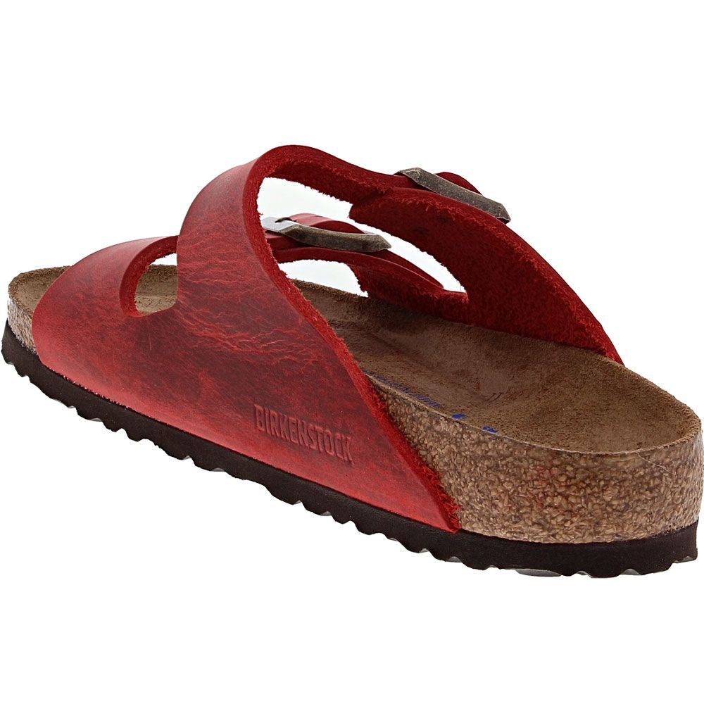 Birkenstock Arizona Soft Footbed Sandals - Womens Fire Red Back View