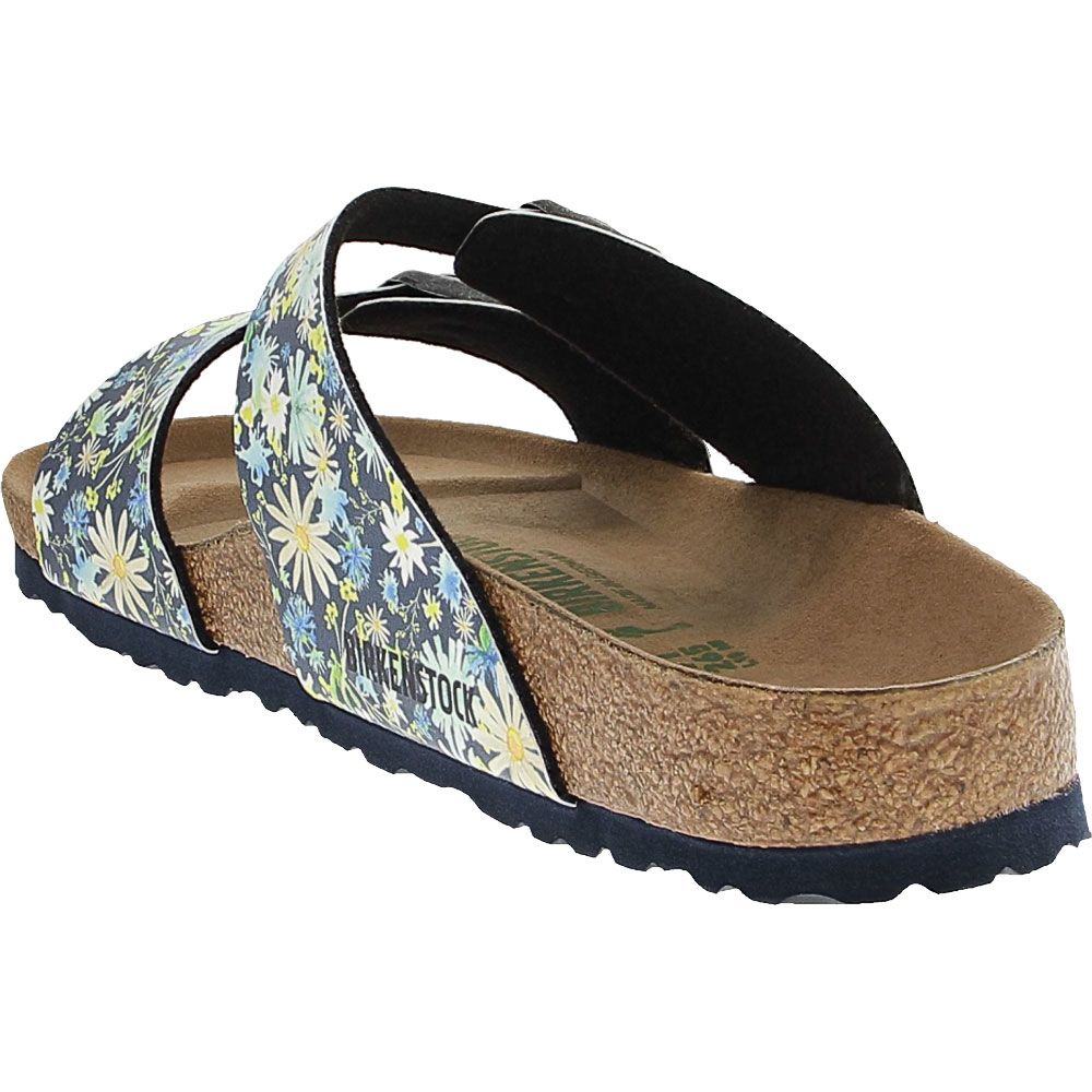 Birkenstock Sydney Vegan Sandals - Womens Summer Floral Blue Back View