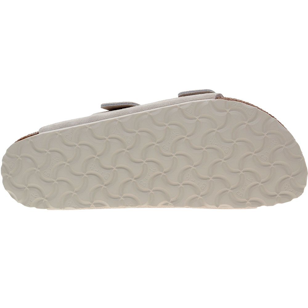 Birkenstock Arizona Soft Footbed White Suede Sandals - Womens Antique White Sole View