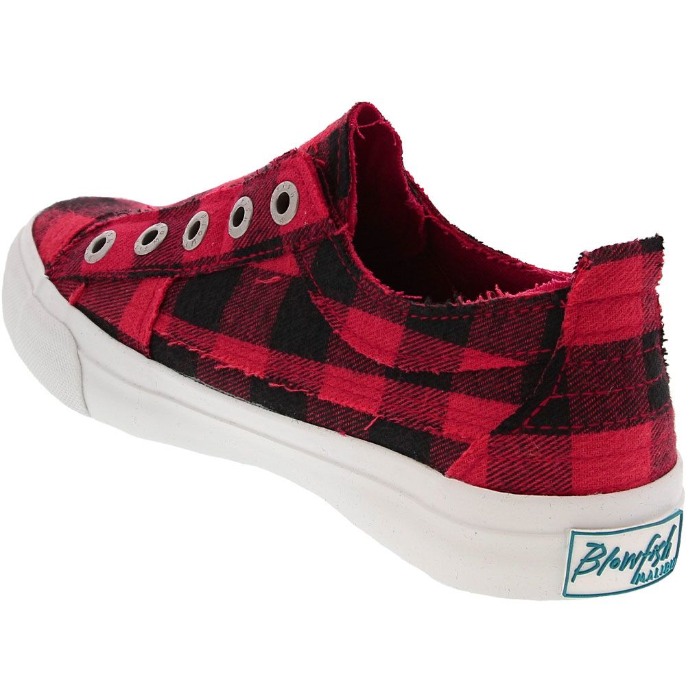 Blowfish Play Lifestyle Shoes - Womens Red Buffalo check Back View