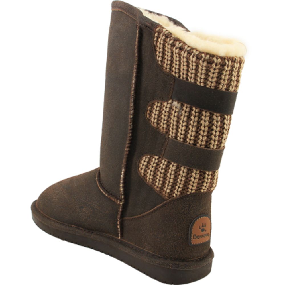 Bearpaw Boshie Comfort Boots - Womens Chestnut Distressed Back View
