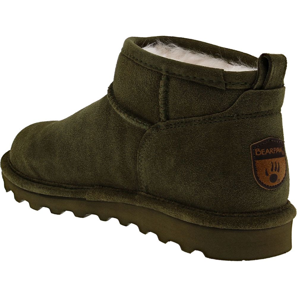 Bearpaw Shorty Winter Boots - Womens Olive Back View