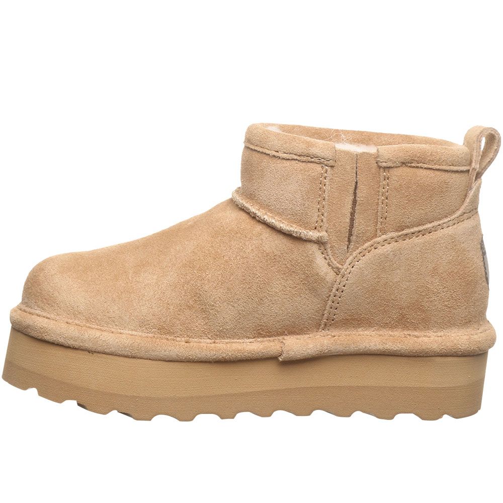 Bearpaw Retro Shorty Youth Comfort Winter Boots - Girls Iced Coffee Solid Back View