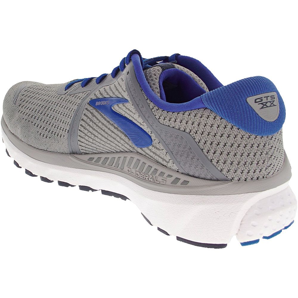 Brooks Adrenaline GTS 20 Running Shoes - Mens Grey Blue Back View