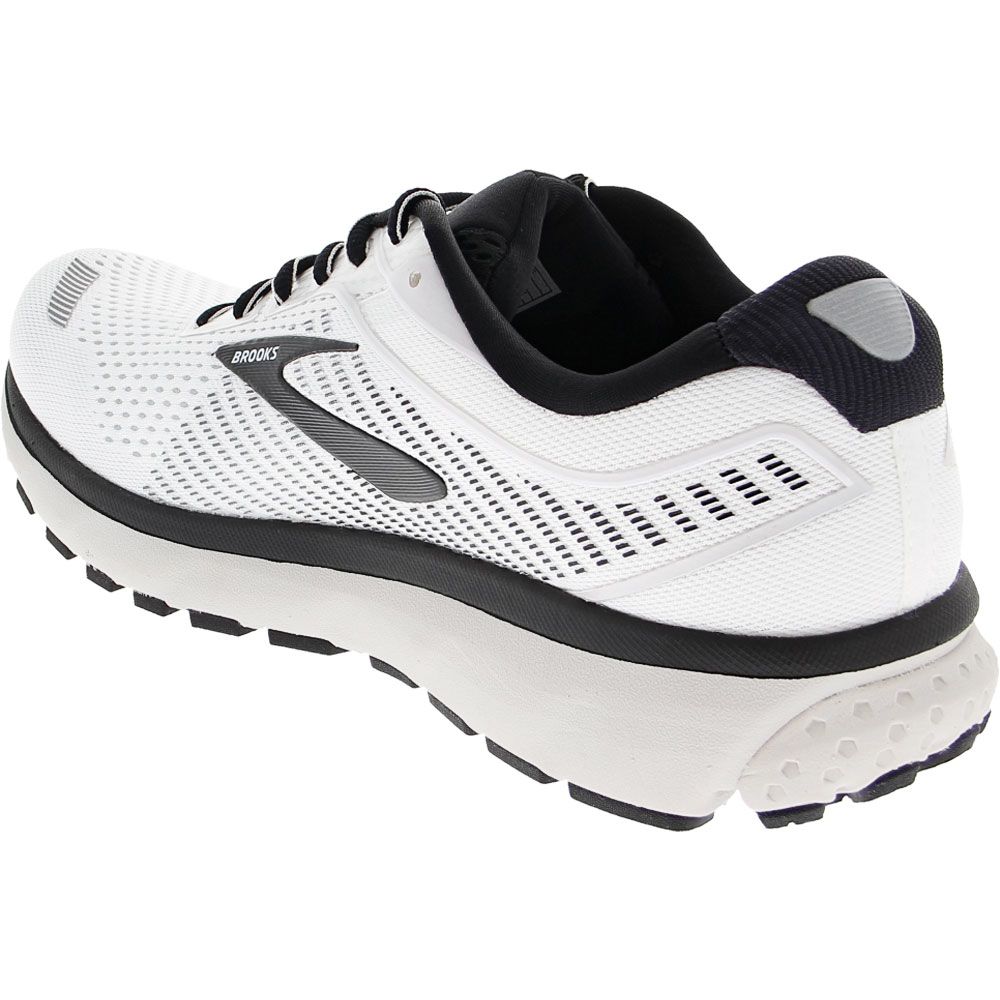 Brooks Ghost 12 Running Shoes - Mens White Grey Back View