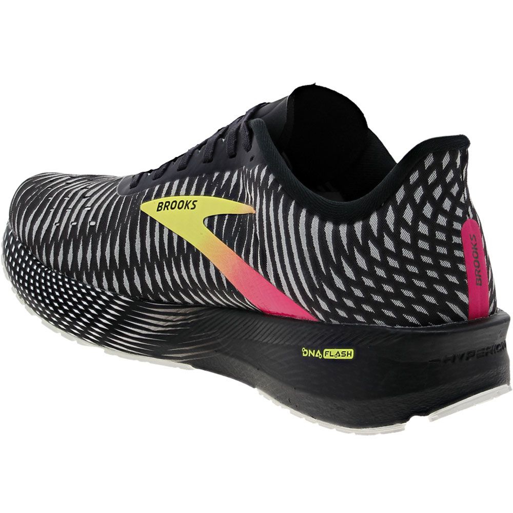Brooks Hyperion Tempo Running Shoes - Mens Black Pink Yellow Back View