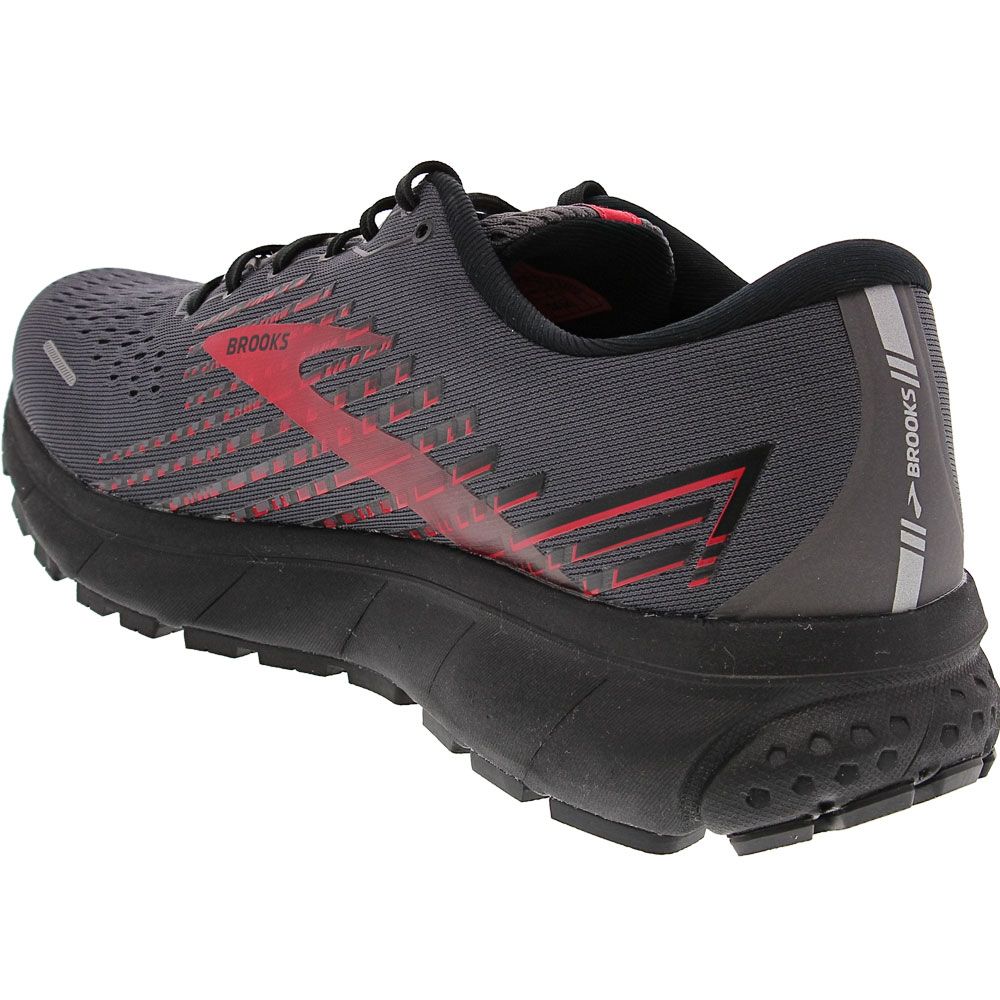 Brooks Ghost 13 Gtx Running Shoes - Mens Black Ebony Red Back View