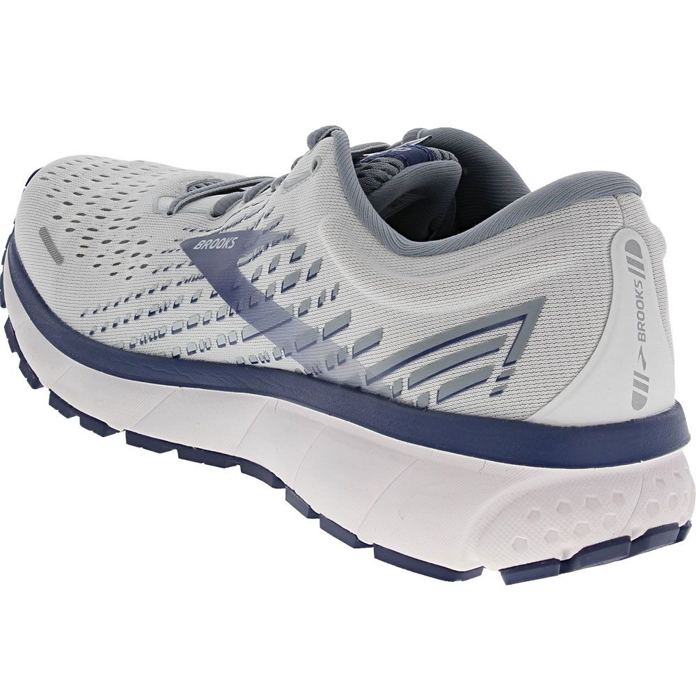 Brooks Ghost 13 Running Shoes - Mens White Grey Back View