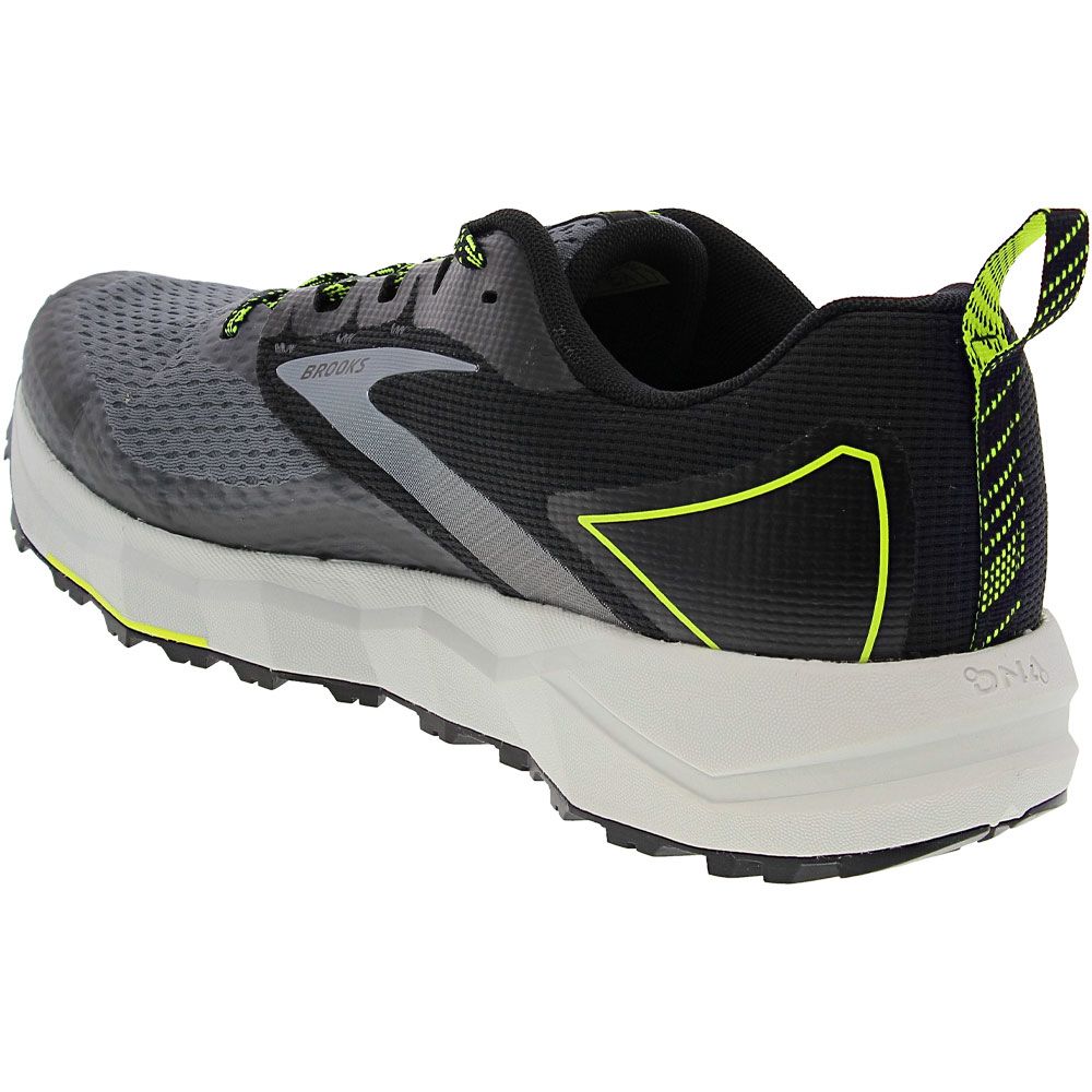 Brooks Divide 2 Trail Running Shoes - Mens Grey Black Back View