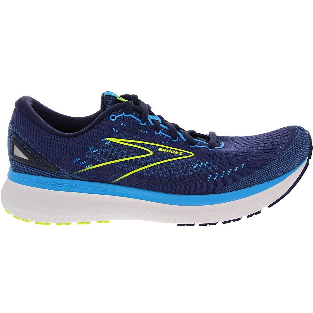 Brooks Glycerin 19 Running Shoes - Mens Navy Blue Side View