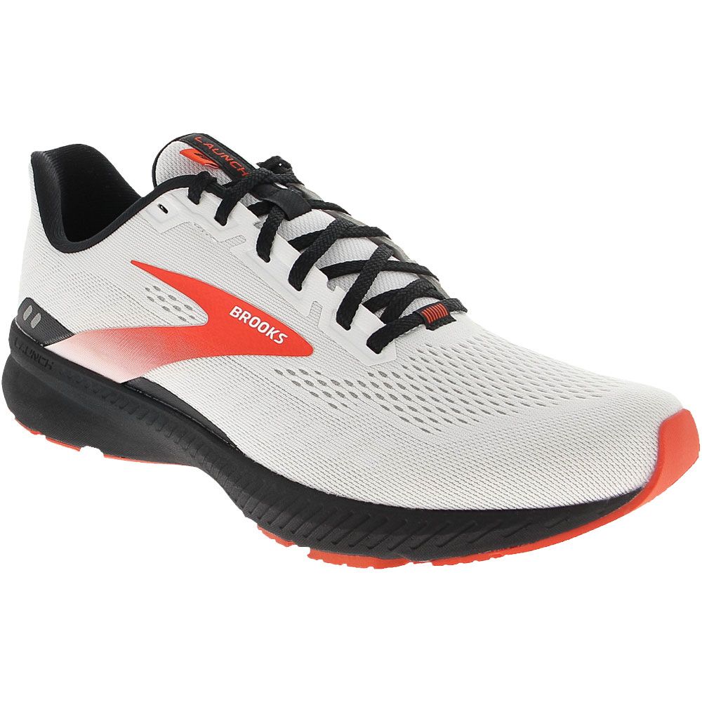 Brooks Launch 8 Running Shoes - Mens White Black Red Clay
