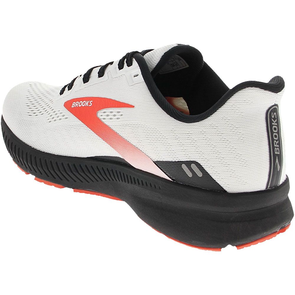 Brooks Launch 8 Running Shoes - Mens White Black Red Clay Back View