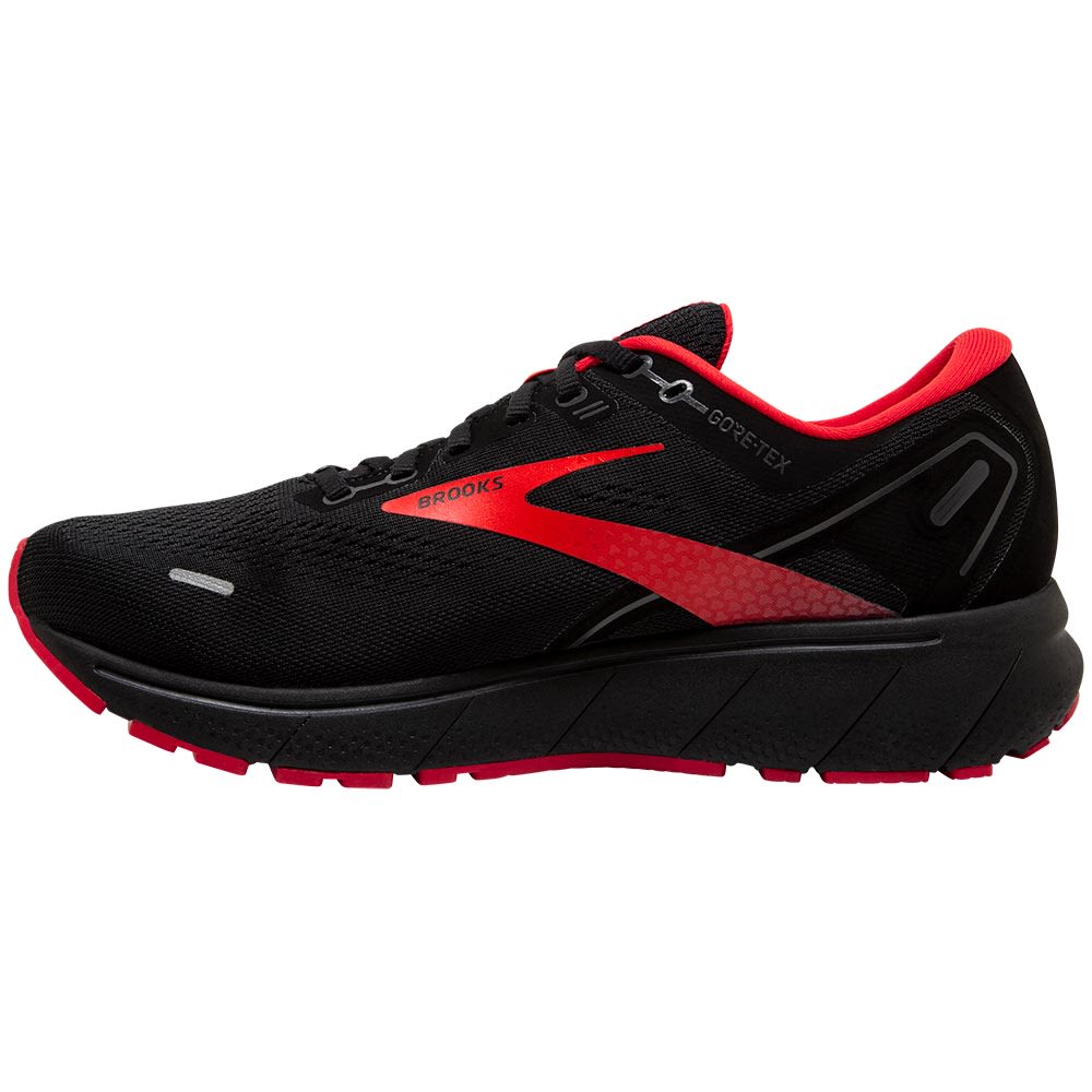 Brooks Ghost 14 Gtx Running Shoes - Mens Black Pearl Red Back View