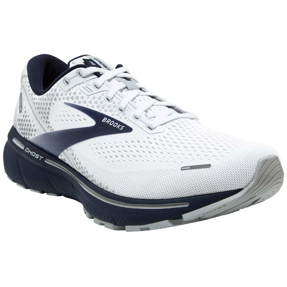 Brooks Ghost 14 Running Shoes - Mens White Grey