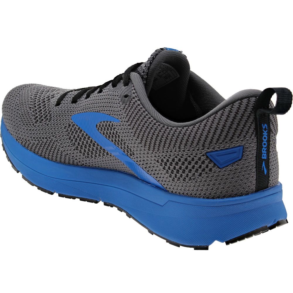 Brooks Revel 5 Running Shoes - Mens Black Grey Blue Back View