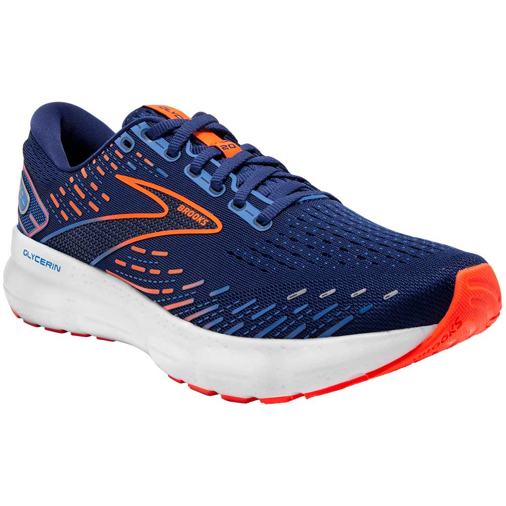 Brooks Glycerin 20 Running Shoes - Mens Blue Depth Orange