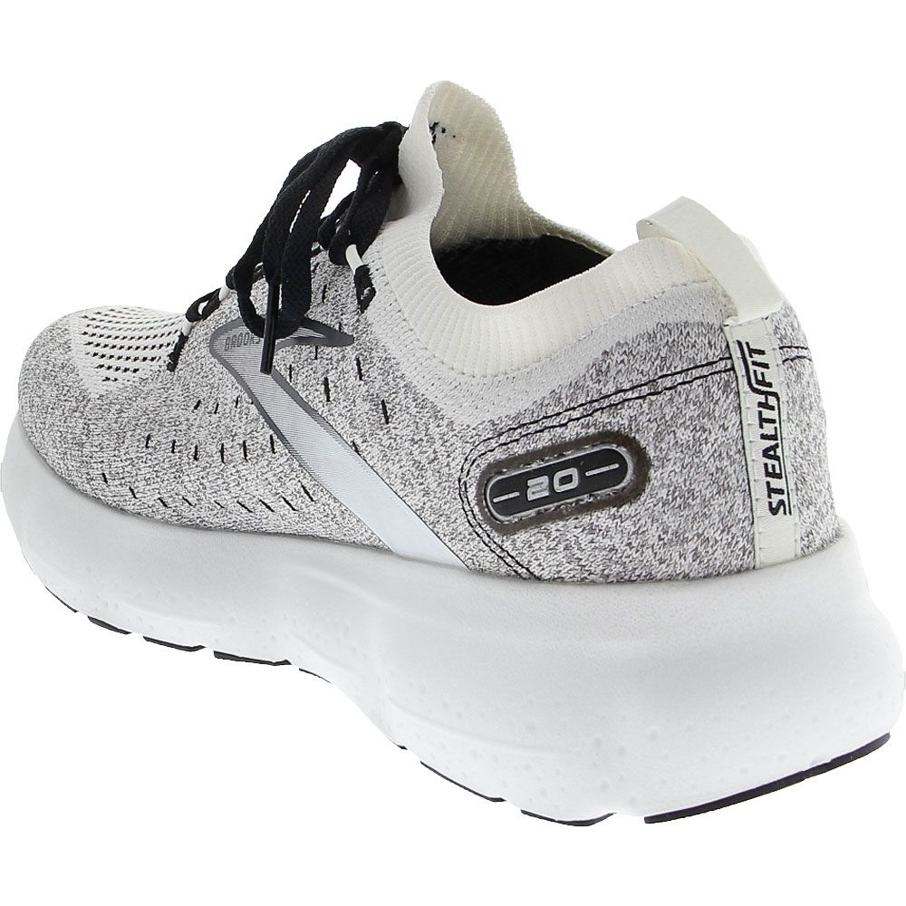 Brooks Glycerin Stealthfit 20 Running Shoes - Mens White Grey Black Back View