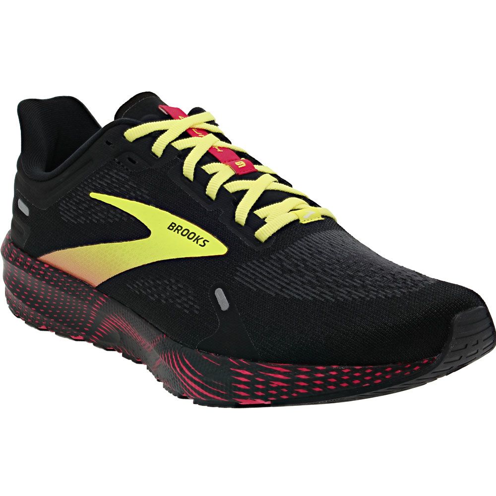 Brooks Launch 9 Running Shoes - Mens Black Pink Yellow