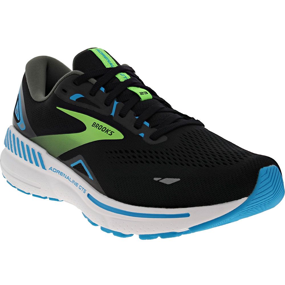 Brooks Adrenaline GTS 23 Running Shoes - Mens Black Hawaiian Ocean Green