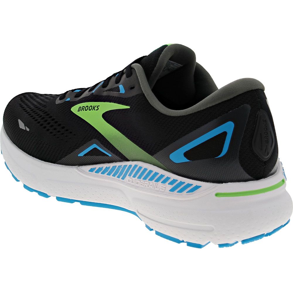 Brooks Adrenaline GTS 23 Running Shoes - Mens Black Hawaiian Ocean Green Back View