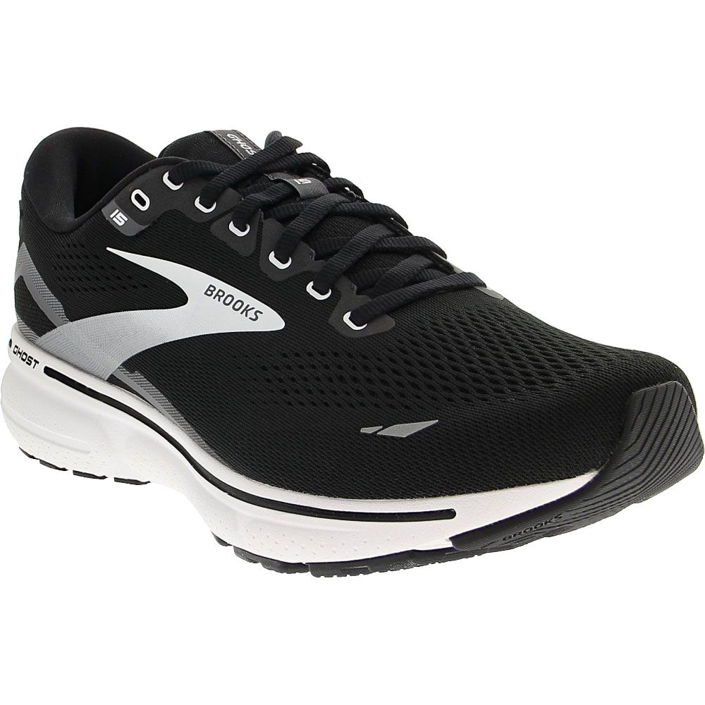 Brooks Ghost 15 Running Shoes - Mens Black Pearl White