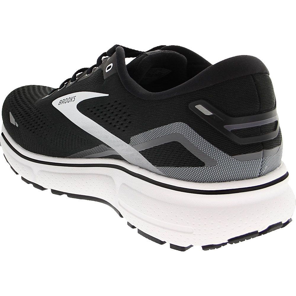 Brooks Ghost 15 Running Shoes - Mens Black Pearl White Back View