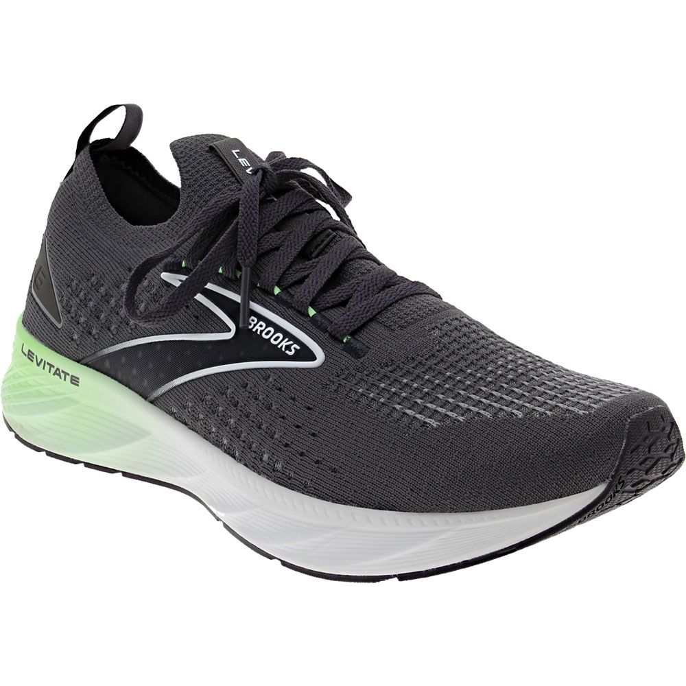 Brooks Levitate Stealthfit 6 Running Shoes - Mens Blackened Pearl Green White