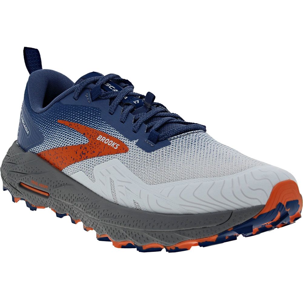 Brooks Cascadia 17 Trail Running Shoes - Mens Blue Navy Firecracker
