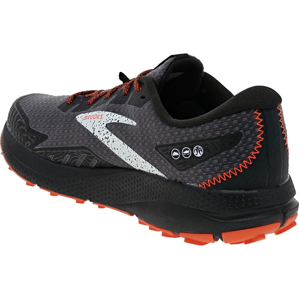 Brooks Divide 4 GTX Trail Running Shoes - Mens Black Firecracker Blue Back View
