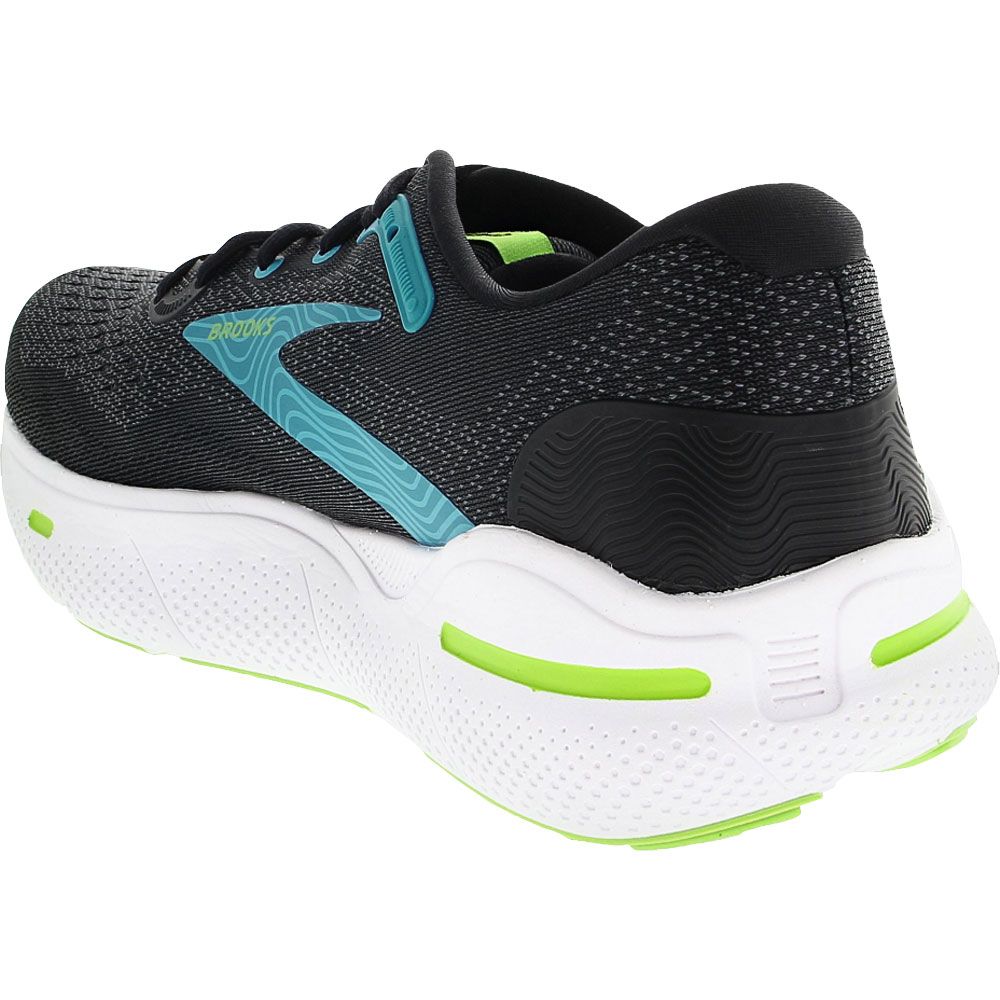 Brooks Ghost Max Running Shoes - Mens Black Atomic Blue Back View