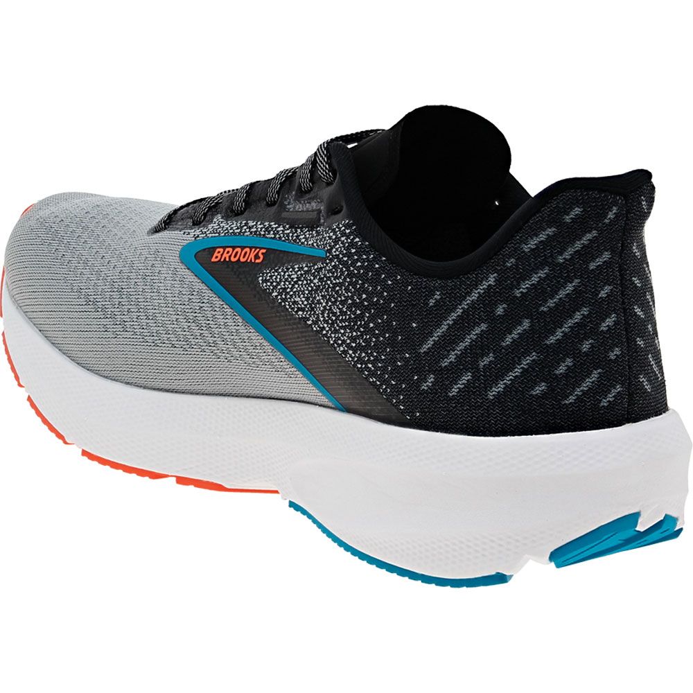 Brooks Launch 10 Running Shoes - Mens Black Grey Orange Back View