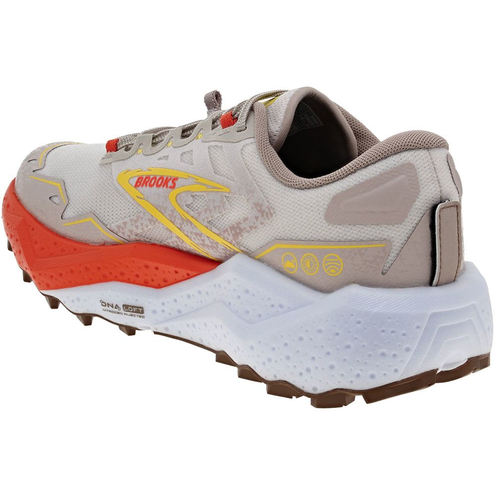 Brooks Caldera 7 Trail Running Shoes - Mens White Sand Back View