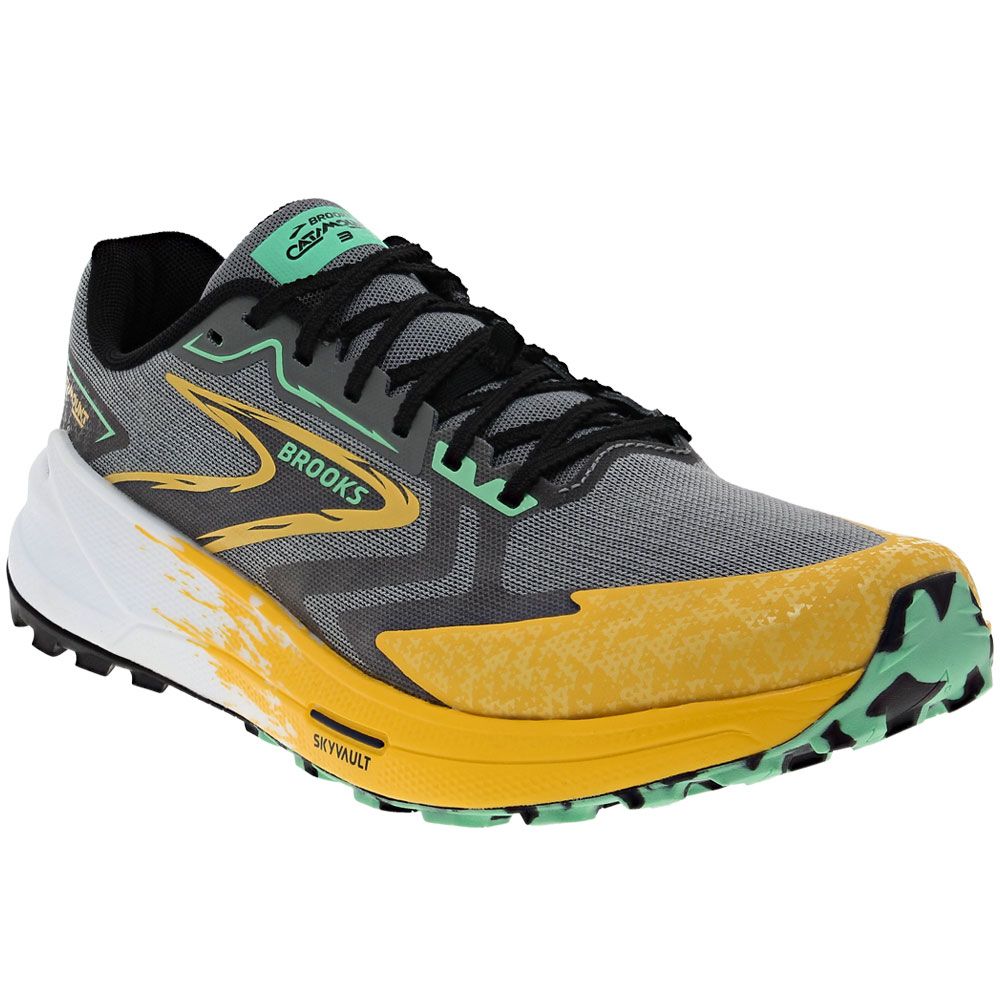 Brooks Catamount 3 Trail Running Shoes - Mens Lemon Chrome Sedona Sage
