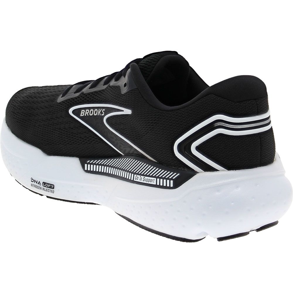 Brooks Glycerin GTS 21 Running Shoes - Mens Black Grey White Back View