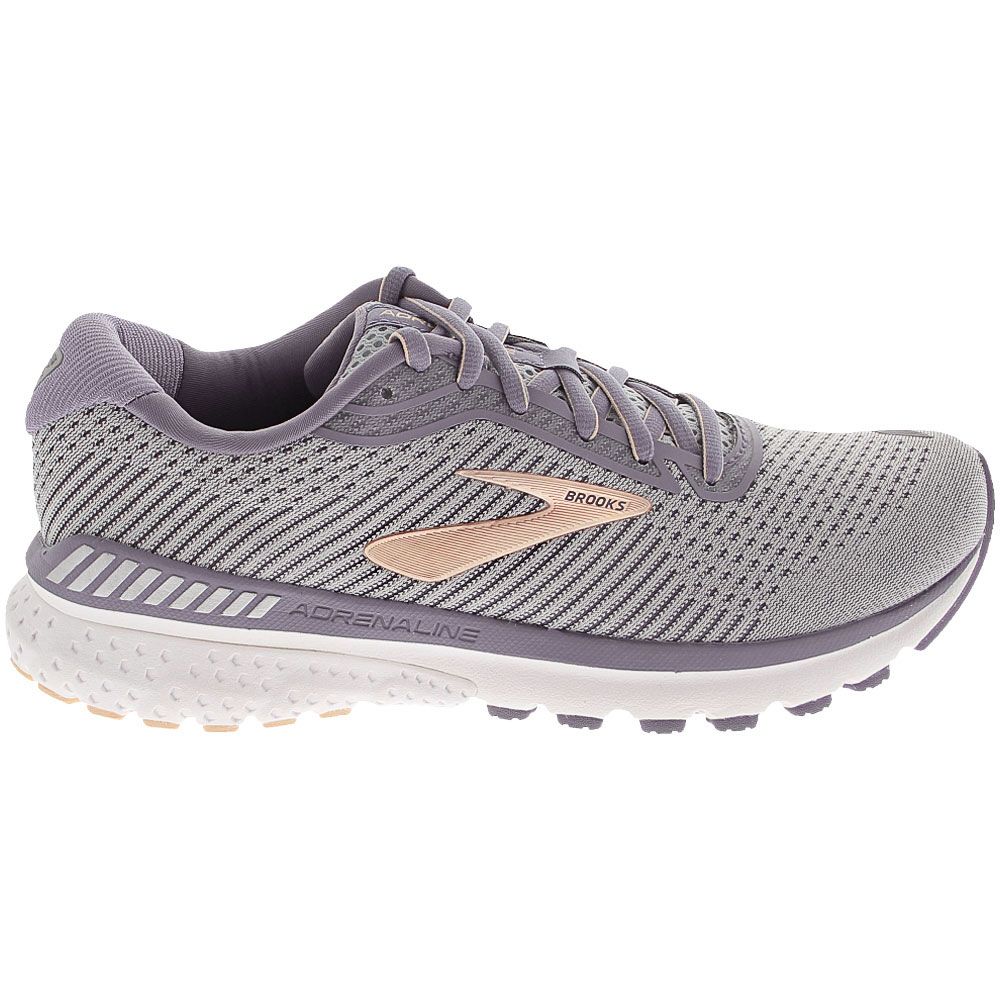Brooks Adrenaline GTS 20 Running Shoes - Womens Grey Peach Side View