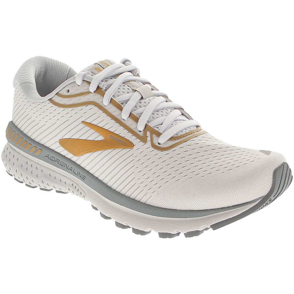 Women's Brooks Adrenaline GTS 20 Running Shoes White/Grey/Gold 1202961B 164 Size 