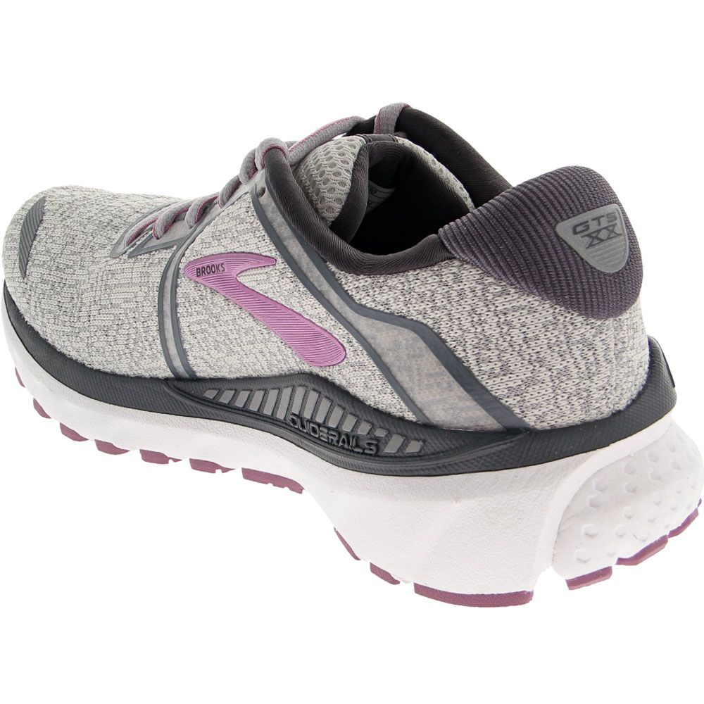 Brooks Adrenaline GTS 20 Running Shoes - Womens Grey Purple Back View