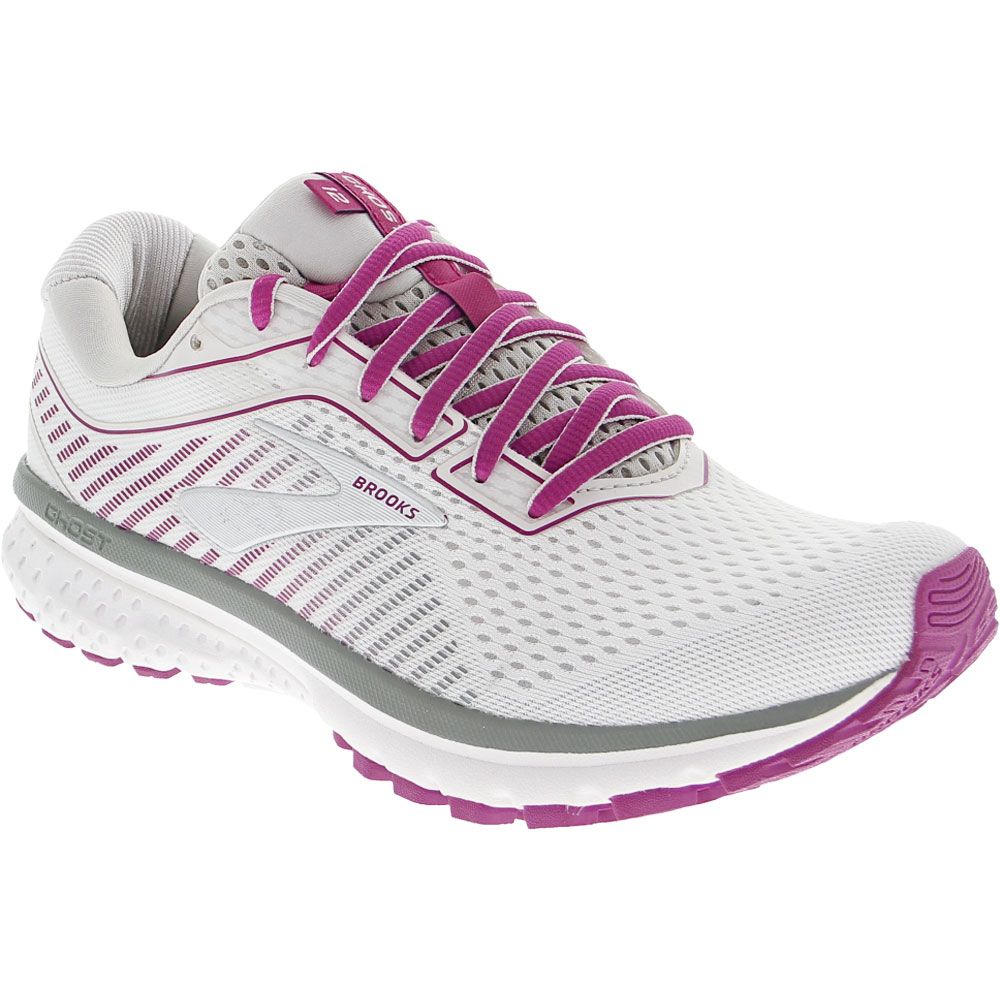 Brooks Ghost 12 Running Shoes - Womens White Grey