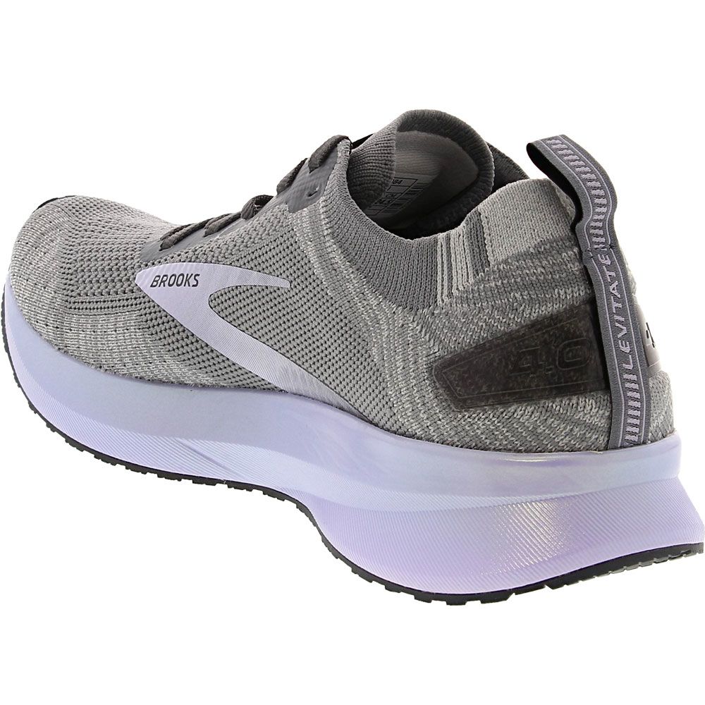 Brooks Levitate 4 Running Shoes - Womens Gray Pearl Back View