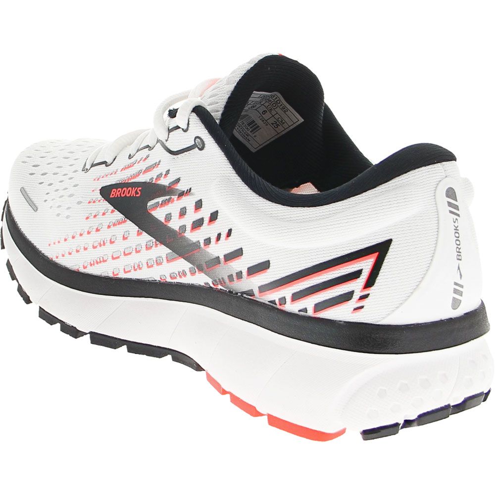 Brooks Ghost 13 Running Shoes - Womens White Pink Back View