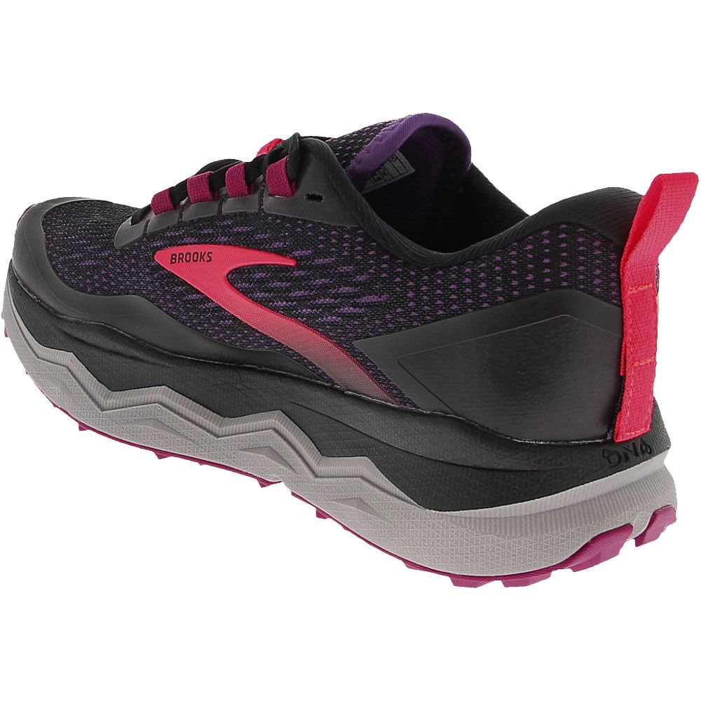 Brooks Caldera 5 Trail Running Shoes - Womens Black Fuschia Back View