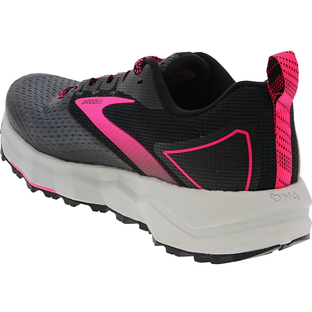 Brooks Divide 2 Trail Running Shoes - Womens Black Pink Grey Back View