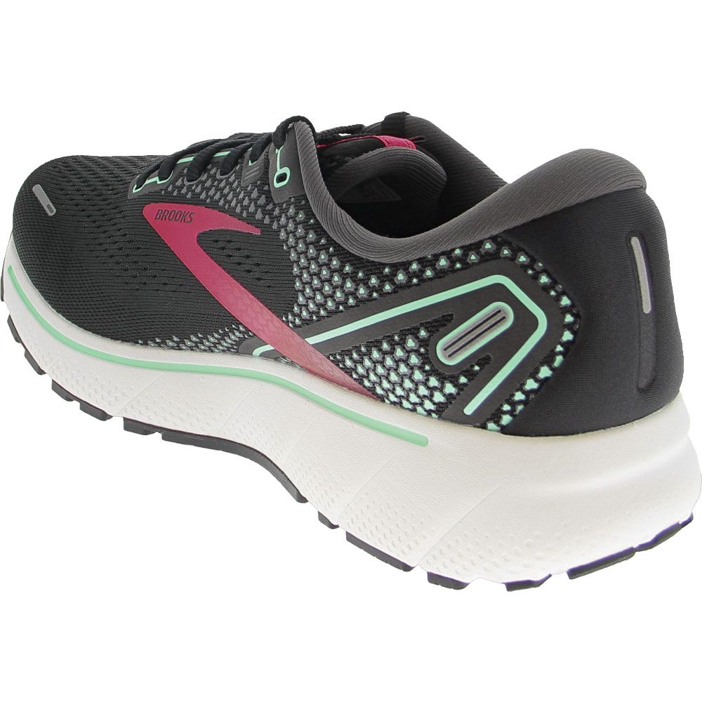 Brooks Ghost 14 Running Shoes - Womens Black Pink Back View