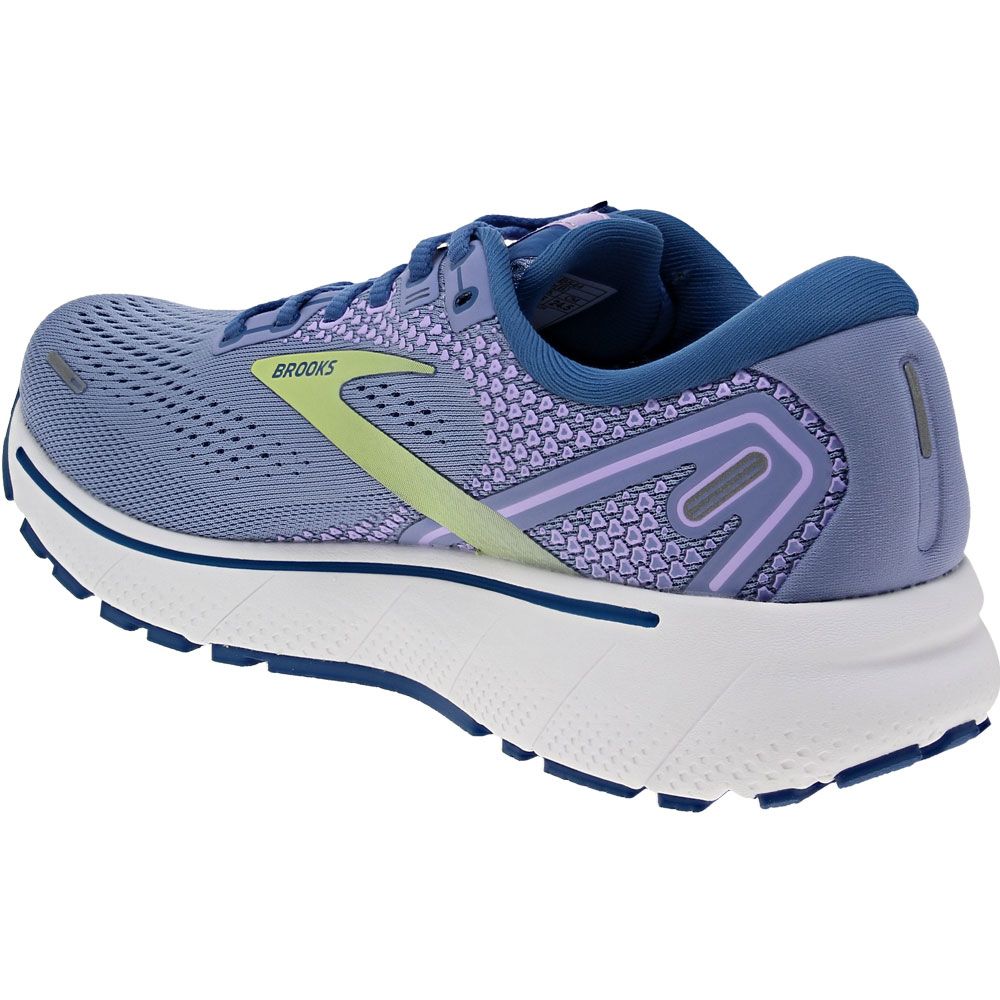 Brooks Ghost 14 Running Shoes - Womens Purple Dutch Lime Back View