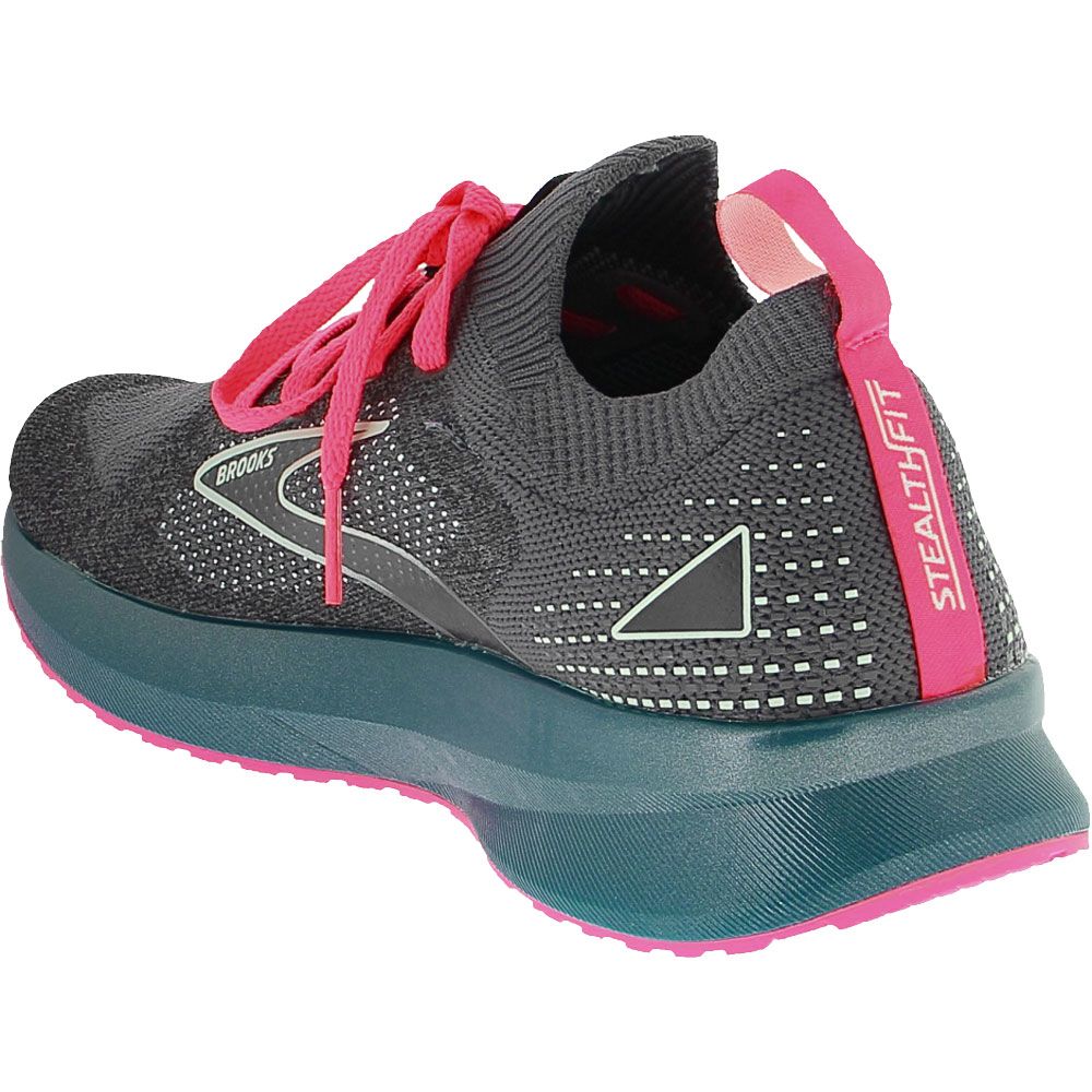 Brooks Levitate Stealthfit 5 Running Shoes - Womens Black Blue Pink Back View
